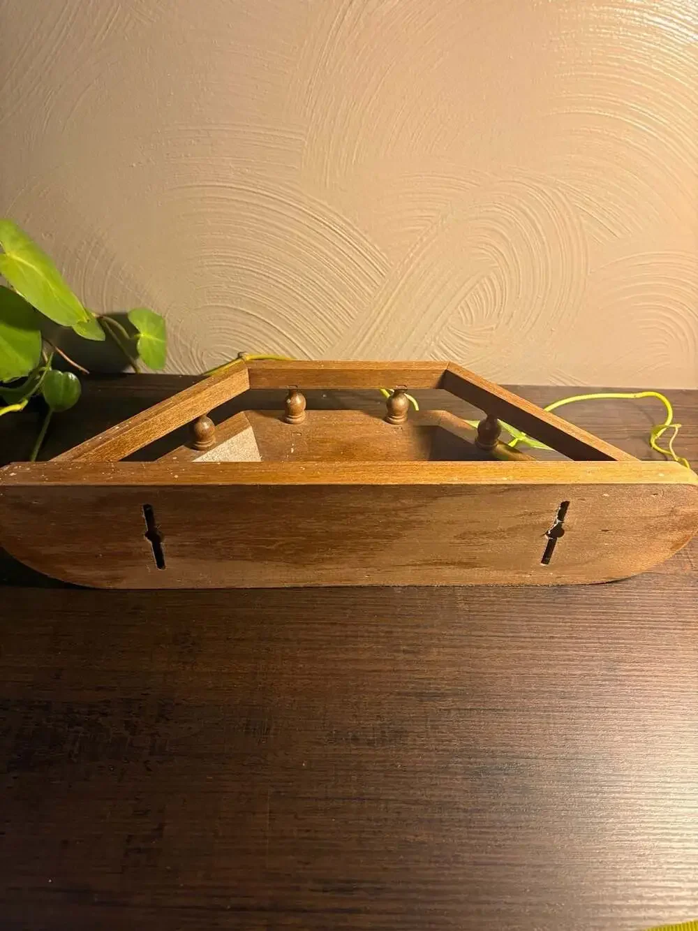 Vintage Mid-Century Modern Wooden Spindle Wall Shelf